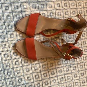 Franco Sarto orange suede heels. Size 11